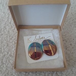 K Silver Originals Ceramic Earrings